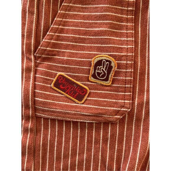 My Brother John boys size 7 burnt orange striped retro cotton Australian shorts - Picture 2 of 5